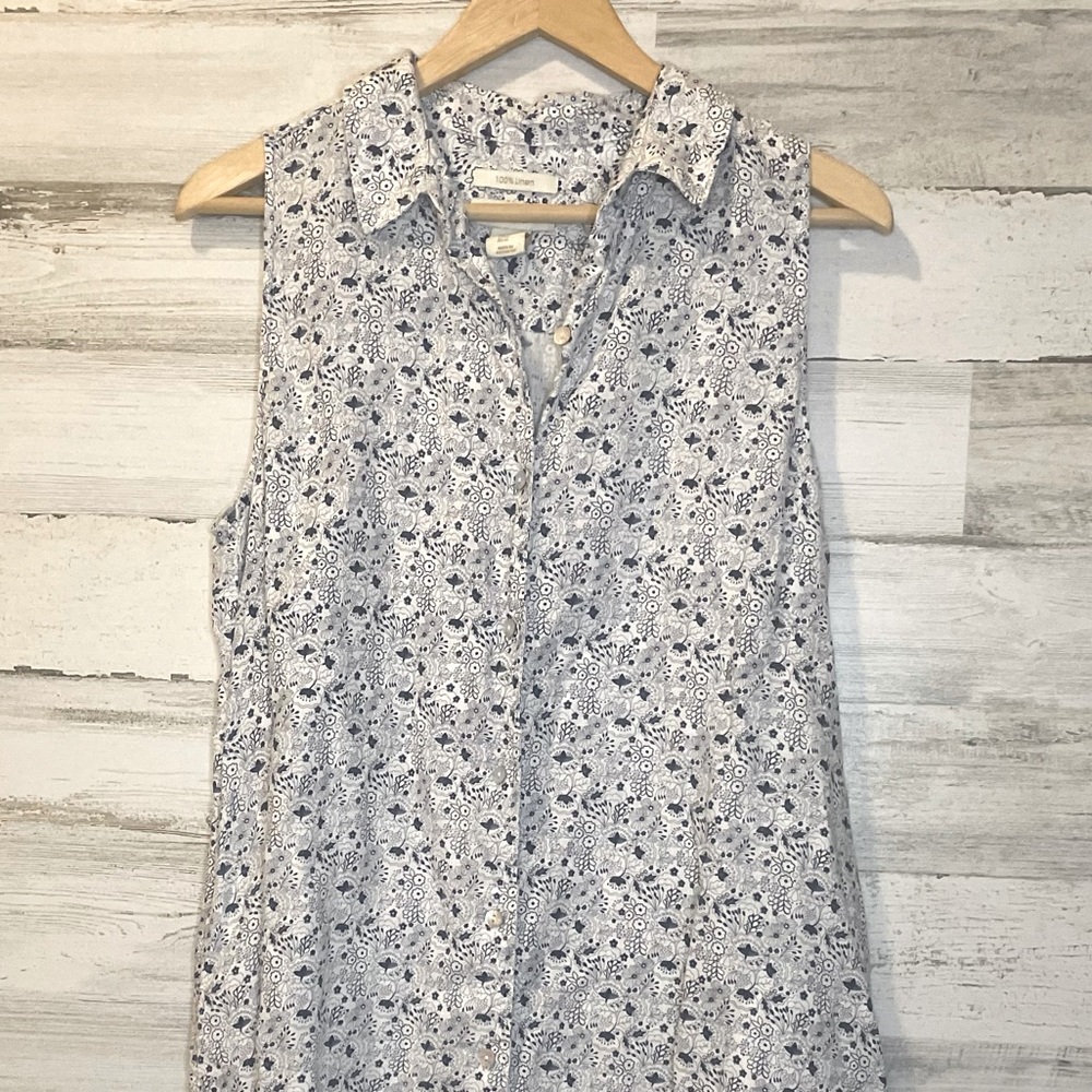 Cynthia Rowley Sleeveless Linen Button-down Dress